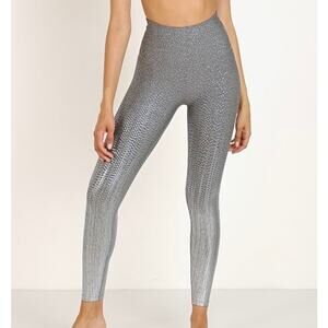 BEYOND YOGA Drip Dot High Waisted Midi Leggings Gray Silver Medium M